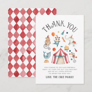 Circus Birthday - tackkort Tack Kort