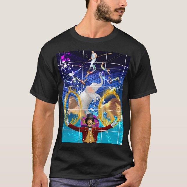 Circus blå bakgrund t shirt (Framsida)