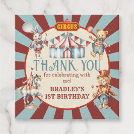 Circus Carnival & Animals Birthday Tack Gåvor Etiketter