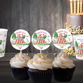 Circus Carnival Animals och Big Top Tack Runt Klistermärke