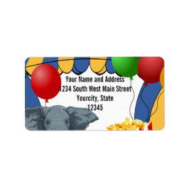 Circus Carnival Anpassningsbar Birthday Adressetikett
