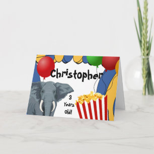 Circus Carnival Anpassningsbar Birthday Kort