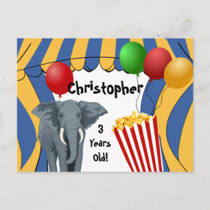 Circus Carnival Anpassningsbar Birthday Meddelande Vykort