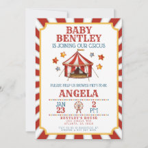 Circus Carnival Baby Shower-inbjudan