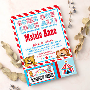 Circus Carnival Baby Shower Party-inbjudan Inbjudningar