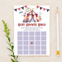 Circus Carnival Bingo Baby Shower-spel