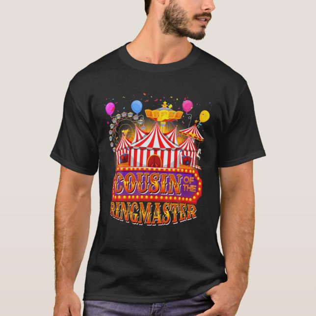 Circus Carnival Birthday Cousin från Ringmaster T Shirt (Framsida)