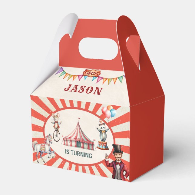 Circus Carnival Birthday Favoritbox Presentaskar (Framsidan Sidan)