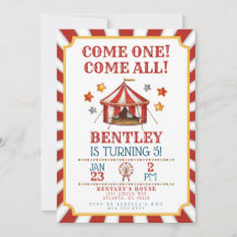 Circus Carnival Birthday-inbjudan