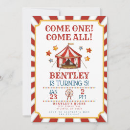 Circus Carnival Birthday-inbjudan Inbjudningar