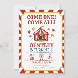 Circus Carnival Birthday-inbjudan Inbjudningar