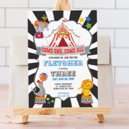 Circus Carnival Birthday Inbjudningar