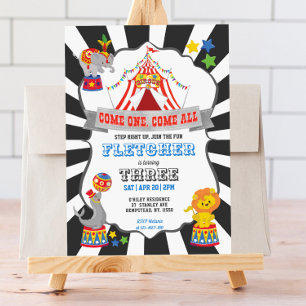 Circus Carnival Birthday Inbjudningar