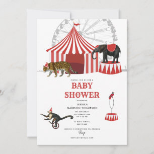 Circus Carnival Festival Theme Big Top Baby Shower Inbjudningar