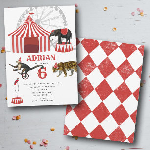 Circus Carnival-festivaltema Big Top Birthday Inbjudningar