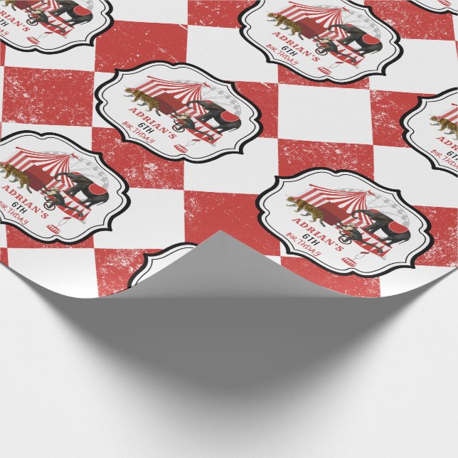 Circus Carnival-festivaltema Big Top Birthday Presentpapper (Hörn)