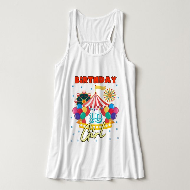 Circus Carnival Party Girl Theme Anpassningsbar Linne Med Racerback (Design framsida)