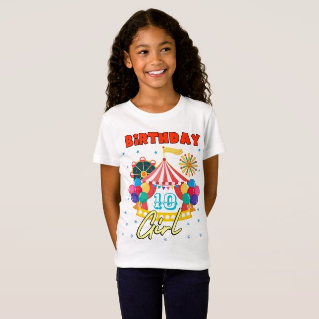 Circus Carnival Party Girl Theme Anpassningsbar T Shirt (Hel framsida)