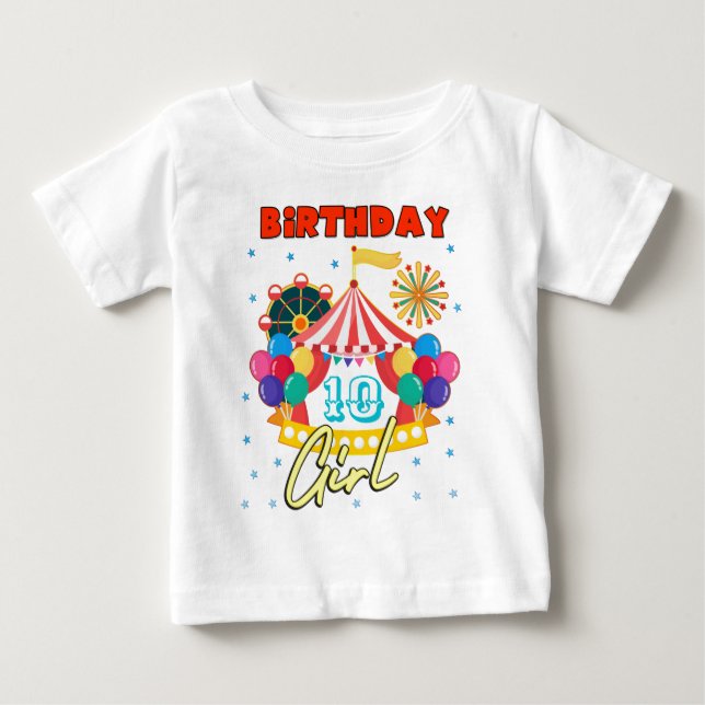 Circus Carnival Party Girl Theme Anpassningsbar T Shirt (Framsida)