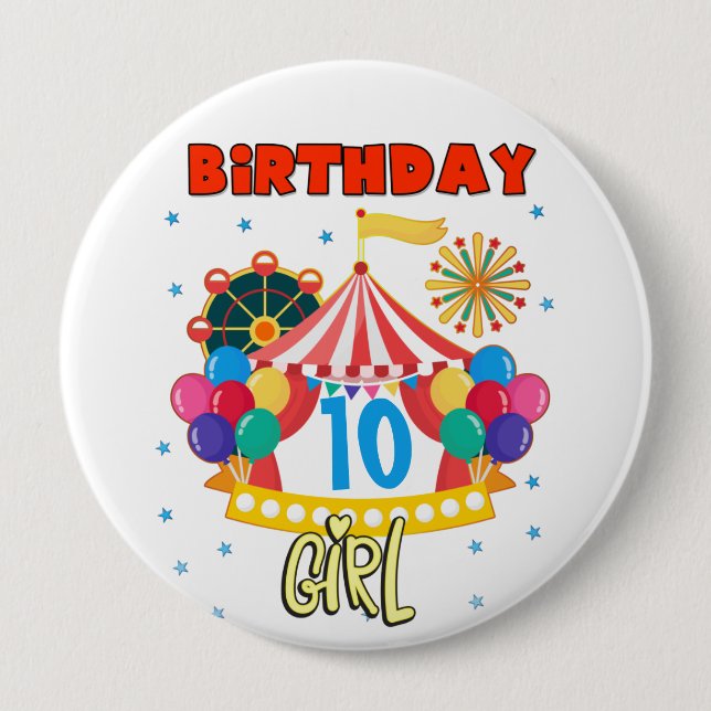 Circus Carnival Party Girl Theme Knapp (Framsida)