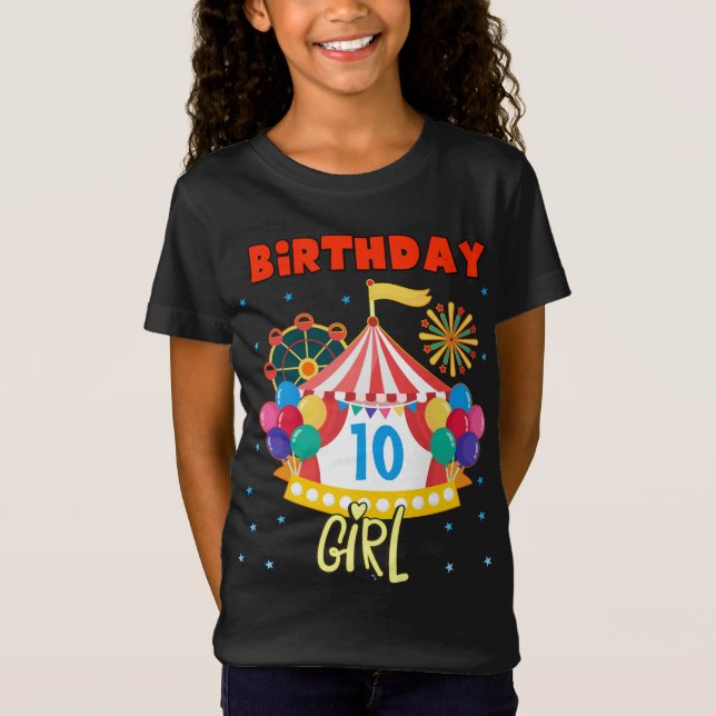 Circus Carnival Party Girl Theme Matching T-Shirt (Framsida)