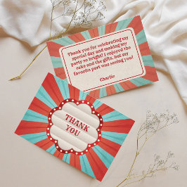 Circus Carnival Red Blue White Birthday Tack Kort