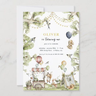 Circus Carnival Skogsskogens Födelsedagsfest Inbjudningar