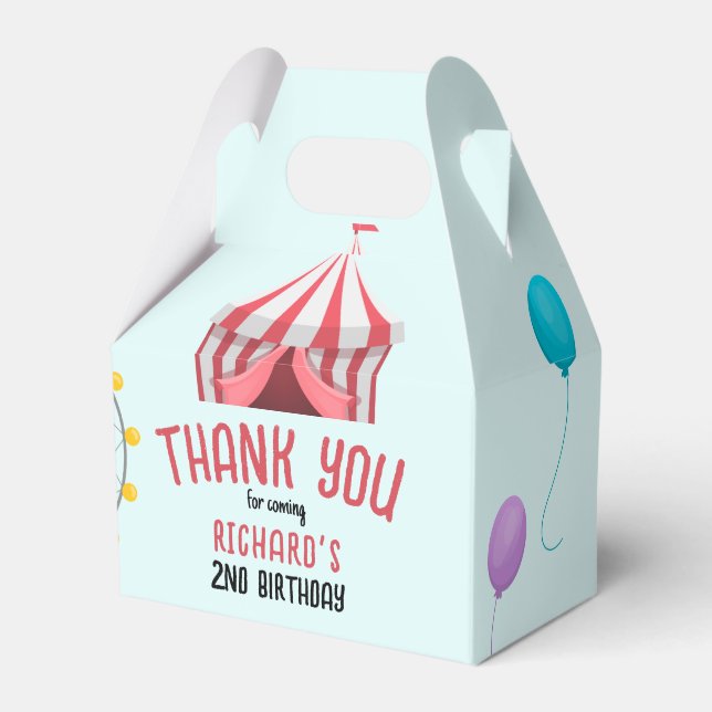 Circus Carnival Themes Barn Födelsedagsfest Presentaskar (Framsidan Sidan)