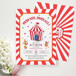 Circus Carnival Watercolor Baby Shower Inbjudningar