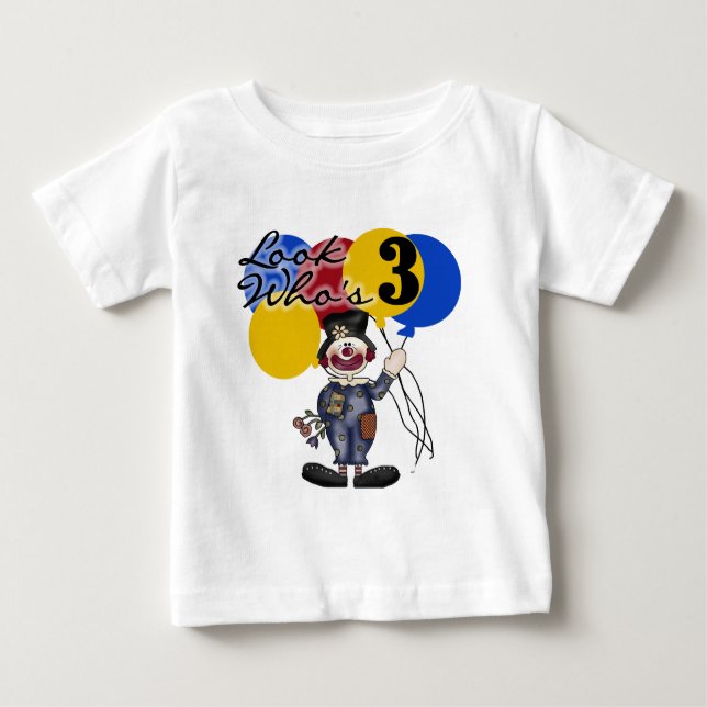 Circus Clown 3rd Birthday Tshirts och Gifts (Framsida)