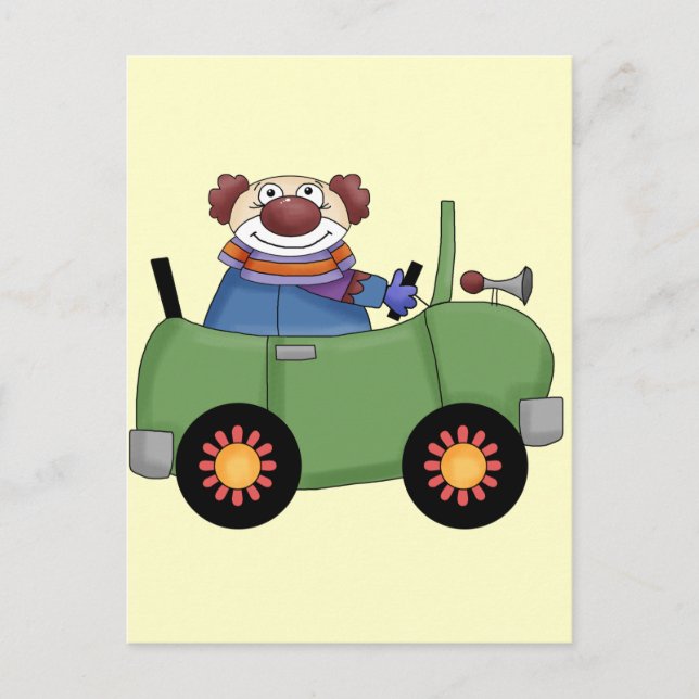 Circus Clown Car Vykort (Framsida)