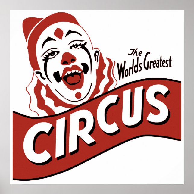Circus clown clipart, söt illustration poster (Framsidan)