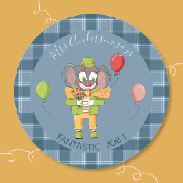 Circus Clown Elephant Student Reward Sticker Runt Klistermärke