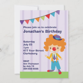 Circus Clown Födelsedagsfest Inbjudningar