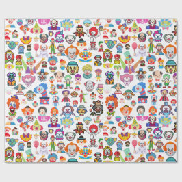 Circus Clown Gift Wrap Party Wrapping Paper Presentpapper