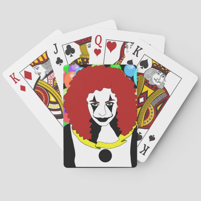 Circus Clown Girl side show freak horror goth art Casinokort (Baksidan)