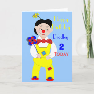 Circus Clown Kids Roligt Cute Birgday Card Kort