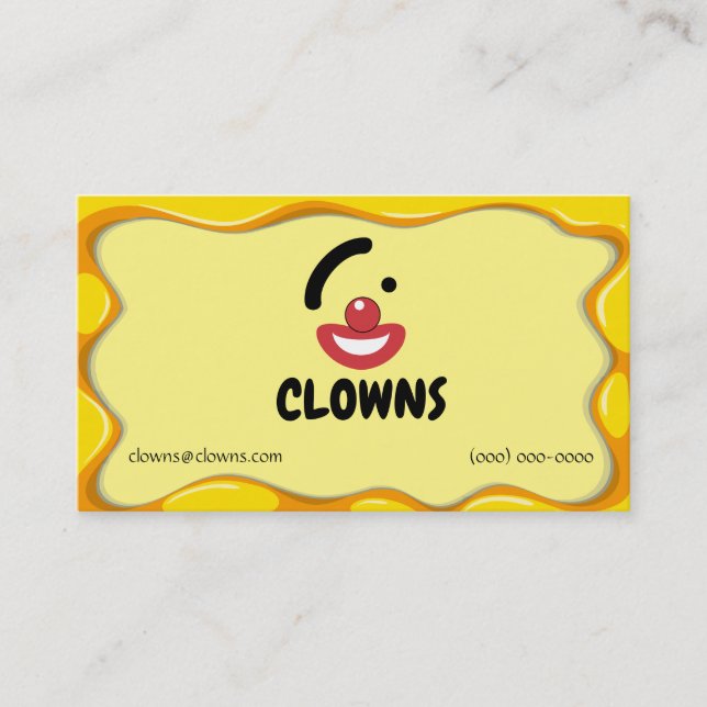 Circus Clown Logotyper Visitkort (Framsida)