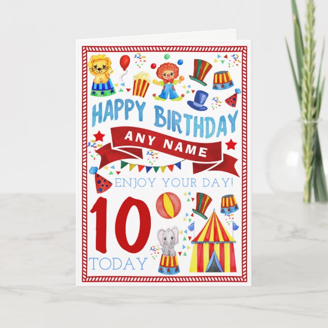 Circus Clown Personlig Birthday Card Kort (Framsida)