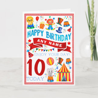 Circus Clown Personlig Birthday Card Kort