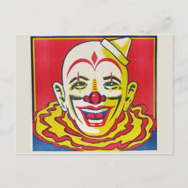 Circus Clown Postcard Vykort (Framsida)