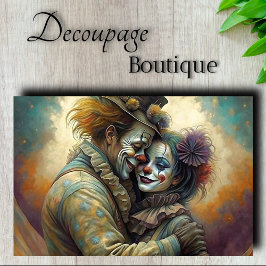 Circus Clown Romantik Decoupage