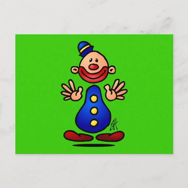 Circus Clown Vykort (Framsida)