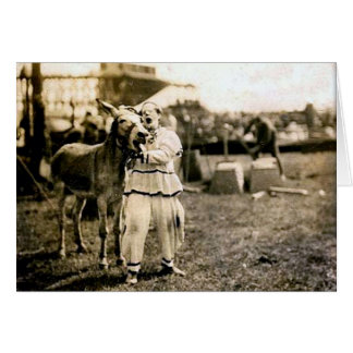 Circus Clown-with-Mule Hälsningskort