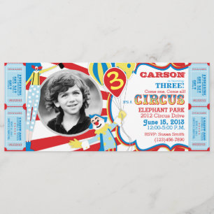 Circus Clowns Birthday-inbjudan Inbjudningar