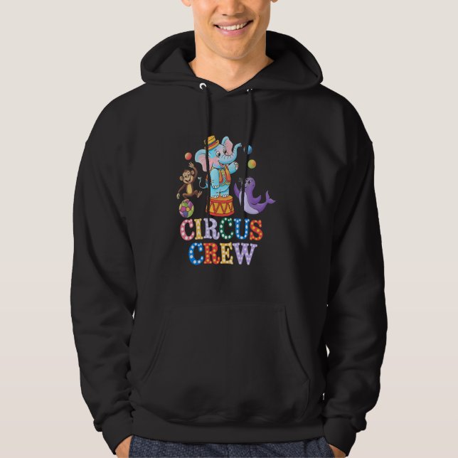 Circus Crew Carnival Fair Elephant Seal Monkey Jug Hoodie (Framsida)