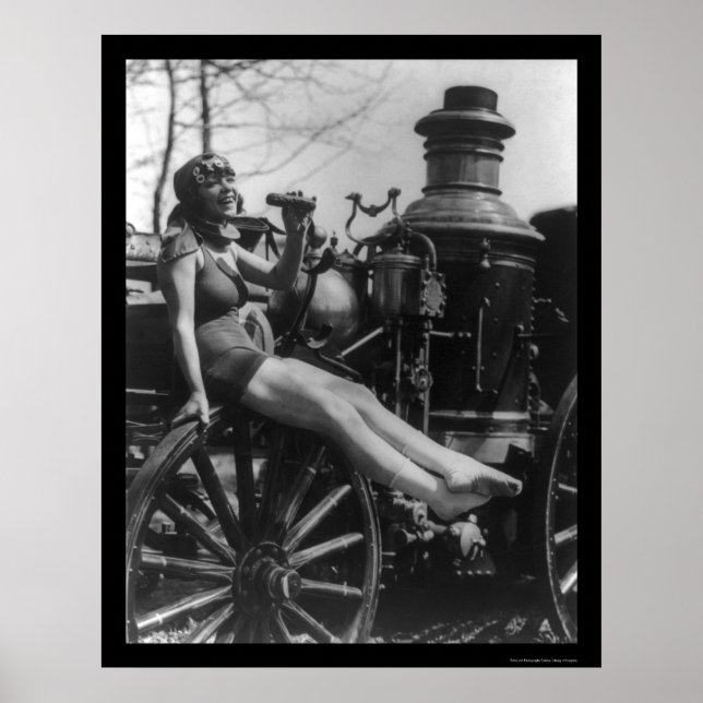 Circus Dam Sitta på en brandmotor 1924 Poster (Framsidan)