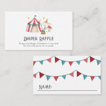 Circus Diaper Raffle Biljett | Circus Baby Shower