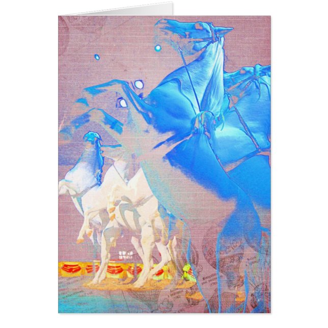 Circus Digital Art Horses Tillfällen Hälsning Hälsningskort (Framsidan)