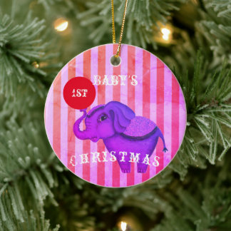 Circus Elephant (Baby 1st) Ceramic Ornament